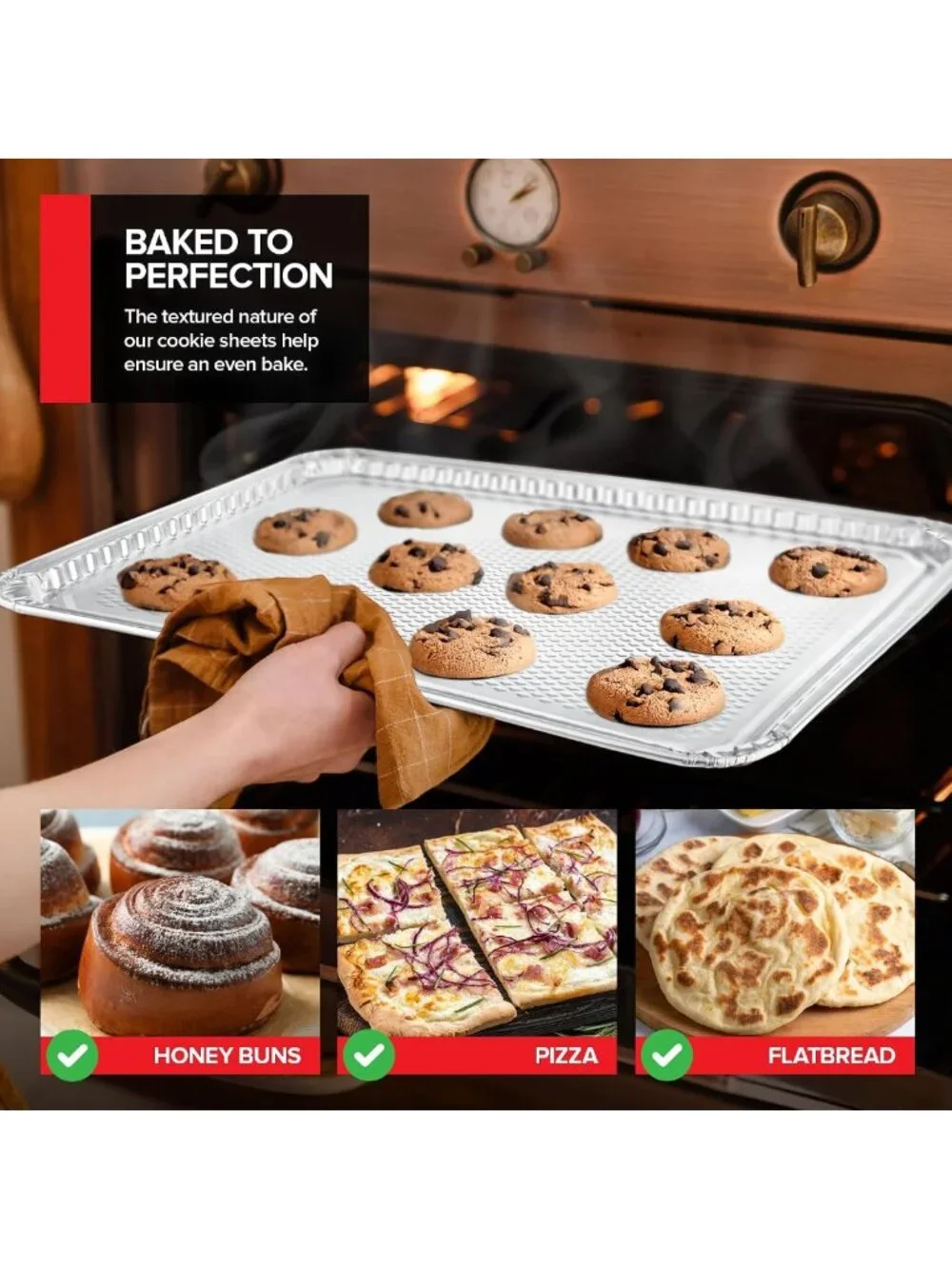 15-Pack Disposable Aluminum Cookie Sheets - Nonstick Baking Pans, Reusable